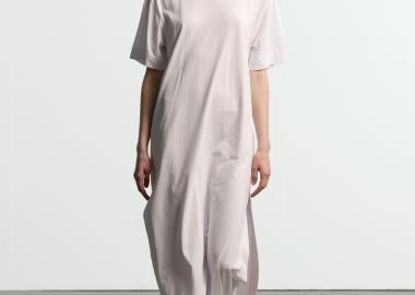 Μακρύ βαμβακερό φόρεμα με άνοιγματα στα πλαϊνά - 5206634998590 -  - 