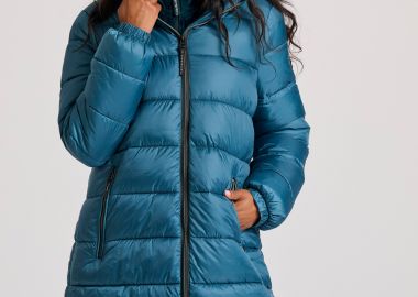 Μακρύ καπιτονέ puffer μπουφάν με κουκούλα - FUNKY BUDDHA - 