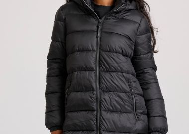 Μακρύ καπιτονέ puffer μπουφάν με κουκούλα - FUNKY BUDDHA - 