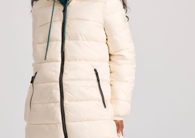 Μακρύ καπιτονέ puffer μπουφάν με κουκούλα - FUNKY BUDDHA - 