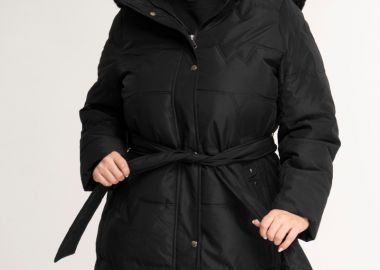 Μακρύ μπουφάν με γούνινη επένδυση σε μαύρο χρώμα -  - 