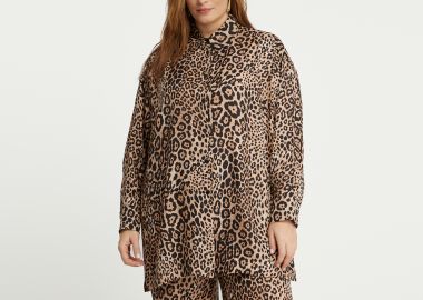 Μακρύ πουκάμισο με animal print - MAT FASHION - 