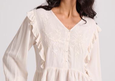 Μακρυμάνικη μπλούζα με βολάν - FUNKY BUDDHA - 