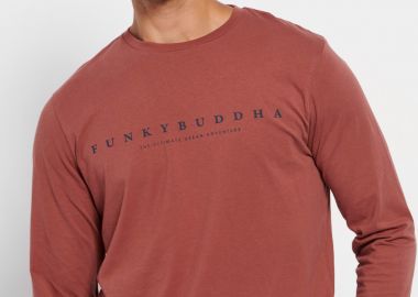 Μακρυμάνικη μπλούζα με branded τύπωμα - FUNKY BUDDHA - 
