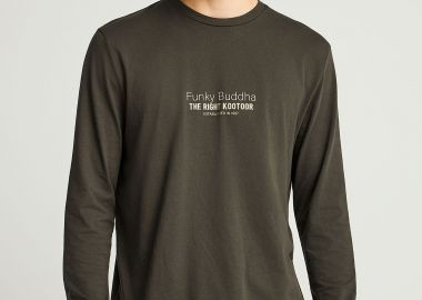 Μακρυμάνικη μπλούζα με branded τύπωμα - FUNKY BUDDHA - 