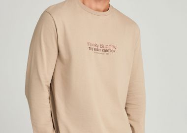 Μακρυμάνικη μπλούζα με branded τύπωμα - FUNKY BUDDHA - 