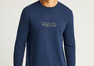 Μακρυμάνικη μπλούζα με branded τύπωμα - FUNKY BUDDHA - 