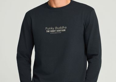 Μακρυμάνικη μπλούζα με branded τύπωμα - FUNKY BUDDHA - 
