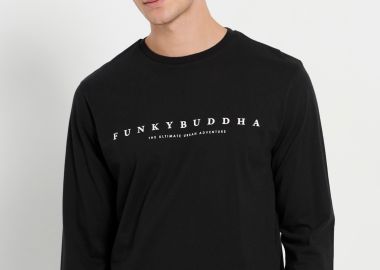 Μακρυμάνικη μπλούζα με branded τύπωμα - FUNKY BUDDHA - 