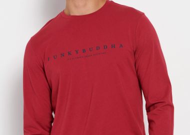Μακρυμάνικη μπλούζα με branded τύπωμα - FUNKY BUDDHA - 