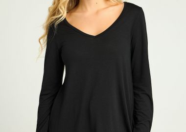 Μακρυμάνικη μπλούζα με χαμηλή λαιμόκοψη - FUNKY BUDDHA - 