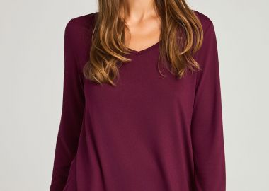 Μακρυμάνικη μπλούζα με χαμηλή λαιμόκοψη - FUNKY BUDDHA - 