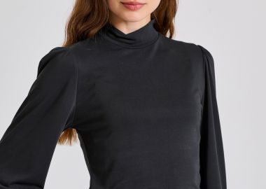 Μακρυμάνικη μπλούζα με μανίκια bishop - FUNKY BUDDHA - 