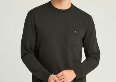 Μακρυμάνικη μπλούζα με τσέπη στο στήθος - FUNKY BUDDHA - 