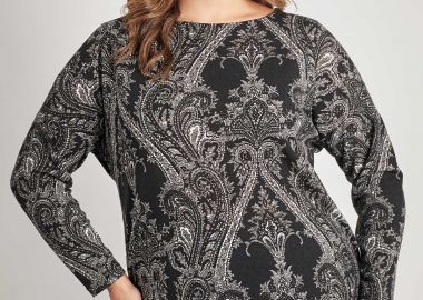 Μακρυμάνικη μπλούζα με τύπωμα λαχούρι -  - 