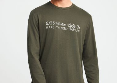 Μακρυμάνικη μπλούζα με τύπωμα στο στήθος Garage 55 - GARAGE 55 - 