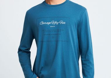 Μακρυμάνικη μπλούζα με τύπωμα στο στήθος Garage 55 - GARAGE 55 - 