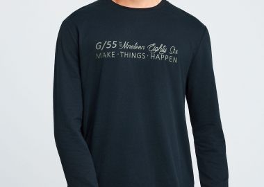 Μακρυμάνικη μπλούζα με τύπωμα στο στήθος Garage 55 - GARAGE 55 - 