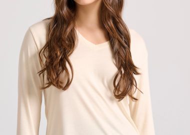 Μακρυμάνικη μπλούζα με V λαιμόκοψη - FUNKY BUDDHA - 