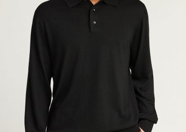 Μακρυμάνικη πόλο μπλούζα σε πλεκτό ύφασμα - FUNKY BUDDHA - 