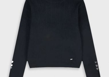 Μακρυμάνικη ριπ μπλούζα - ΜΑΥΡΟ 16-125203-6 - energiers - 