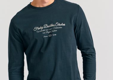 Μακρυμάνικο T-shirt με Funky Buddha τύπωμα στο στήθος - FUNKY BUDDHA - 