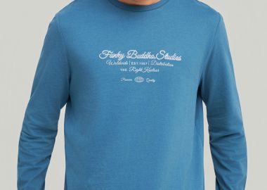 Μακρυμάνικο T-shirt με Funky Buddha τύπωμα στο στήθος - FUNKY BUDDHA - 