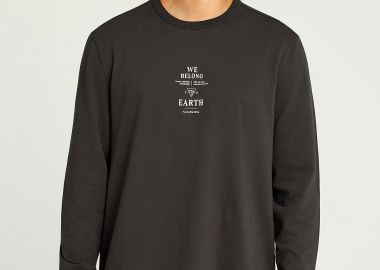 Μακρυμάνικο T-shirt με τύπωμα στο στήθος - FUNKY BUDDHA - 