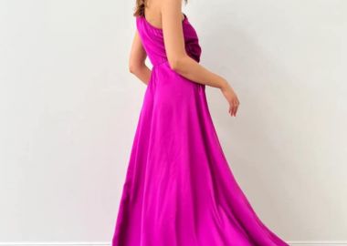 ΜΑΚΡΥ ΣΑΤΕΝ ΦΟΡΕΜΑ MAGENTA - ARTESY - fashionroom - 