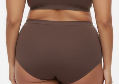 Μαλακό εσώρουχο σλιπ ψηλόμεσο σε καφέ χρώμα (1+1) -  - 