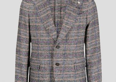 MANUEL RITZ Ανδρικό Γκρι Wool Blend Blazer - MANUEL RITZ - 