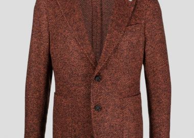 MANUEL RITZ Ανδρικό Καφέ Enamel Single Breasted Blazer - MANUEL RITZ - 