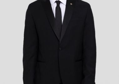 MANUEL RITZ Ανδρικό Μαύρο Classic Tuxedo In Black - MANUEL RITZ - 