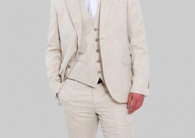 MANUEL RITZ Ανδρικό Μπεζ Everyday Suit In Beige - MANUEL RITZ - 