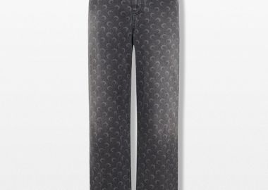 MARINE SERRE Ανδρικό Γκρι Moon Laser Baggy Jeans - MARINE SERRE - 