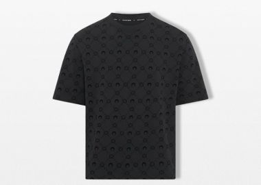 MARINE SERRE Ανδρικό Μαύρο Monogram T-Shirt - MARINE SERRE - 