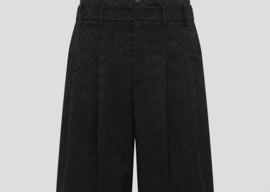 MARINE SERRE Ανδρικό Μαύρο Moon Diamond Jacquard Tailoring Shorts - MARINE SERRE - 