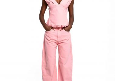 Marques' Almeida γυναικείο τζιν παντελόνι με ξέφτια Boyfriend fit - RST25TR0014DRLPK Ροζ - MARQUES' ALMEIDA - 