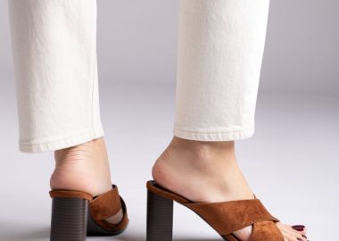 MARQUIIZ Mules με τετράγωνο τακούνι - 5549 - Tan Suede - MARQUIIZ - 
