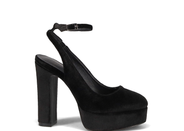 Μαύρη βελούδινη γόβα - MIGATO - 