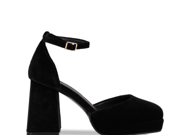 Μαύρη βελούδινη γόβα - MIGATO - 