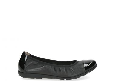 Μαύρη δερμάτινη μπαλαρίνα - CAPRICE - 