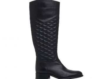 Μαύρη δρμάτινη μπότα ιππασίας - MIGATO - 