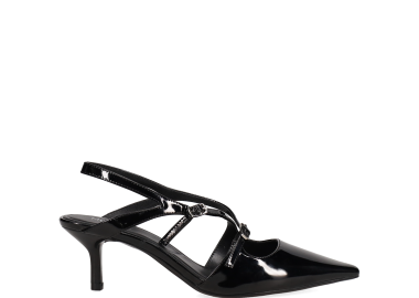 Μαύρη εξώφτερνη γόβα λουστρίνι - MIGATO - 