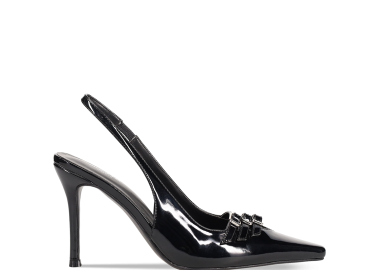 Μαύρη εξώφτερνη γόβα λουστρίνι - MIGATO - 