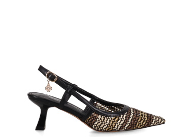 Μαύρη εξώφτερνη πλεκτή γόβα - MIGATO - 