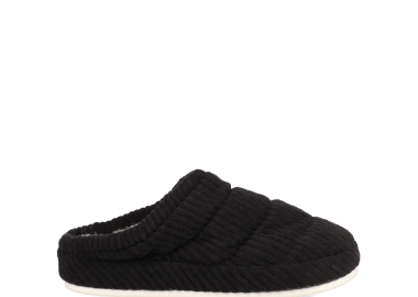 Μαύρη κοτλέ παντόφλα - MIGATO - 