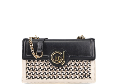 Μαύρη-μπεζ τσάντα ώμου - GAUDI - 