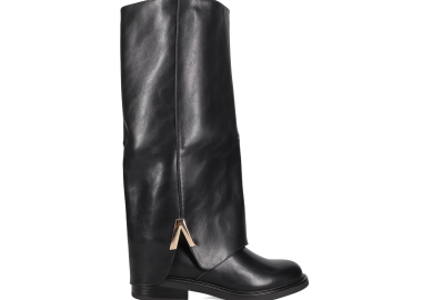 Μαύρη μπότα με γκέτα - ROMANCIAGA - 