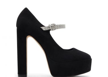 Μαύρη ψηλοτάκουνη γόβα με στρας LUCILLA - ALDO - 